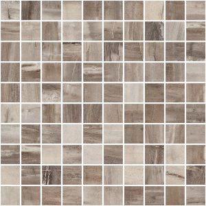 Fossil Wood Beige Mosaico 3x3 su rete 33,3X33,3 301679 Мозаика Глянцевая/Матовая
